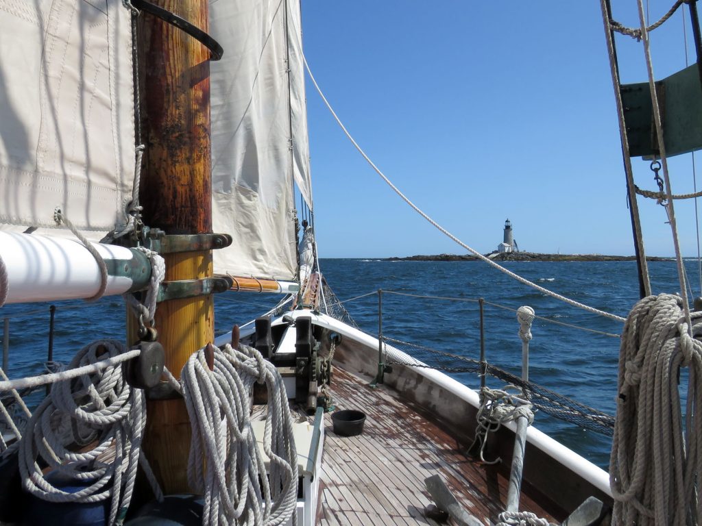 Halfway Rock Lighthouse seen from the Schooner Alert