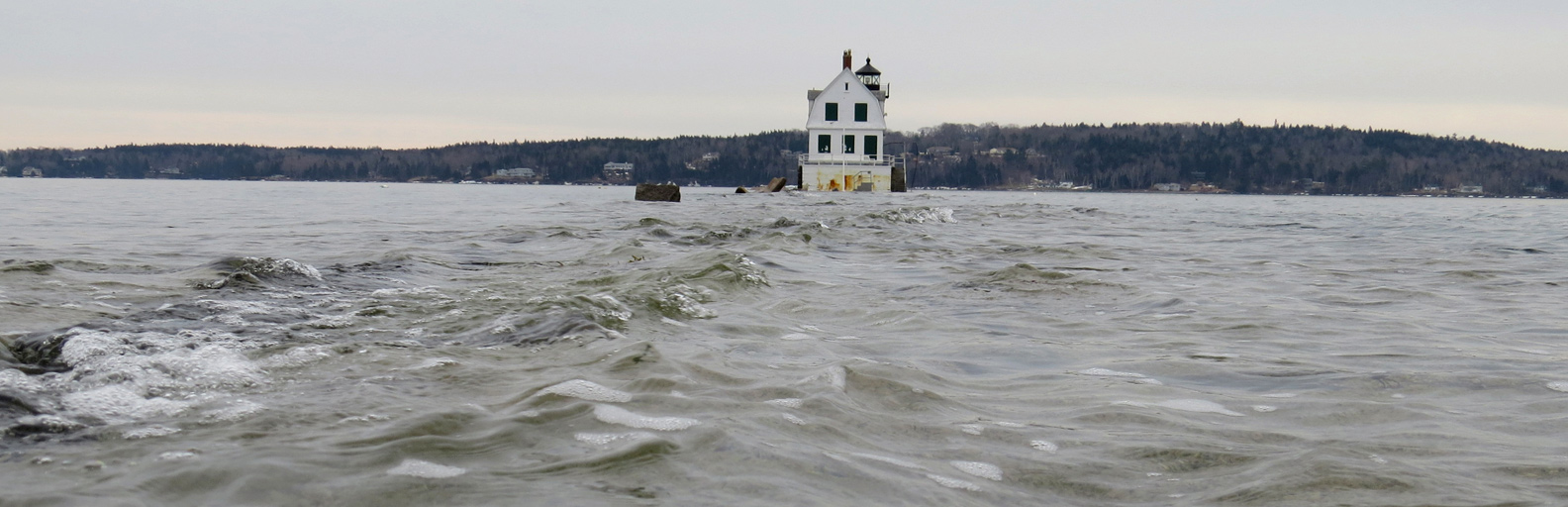 Rockland Breakwater Underwater During 1931 Storm Maine Lights Today