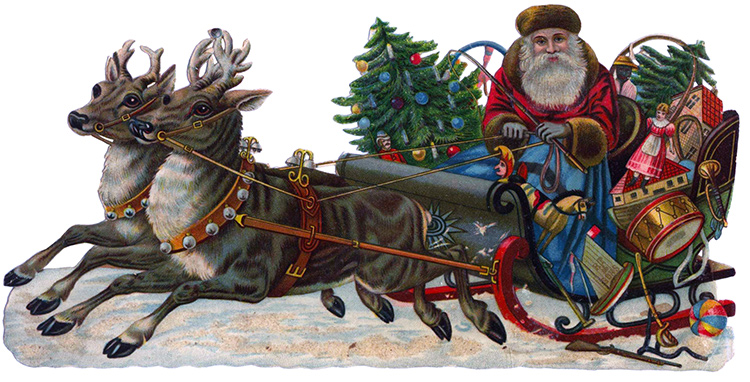 Christmas Santa Vintage Clipart by Karen Arnold