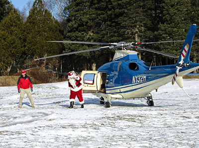 Flying Santa at Fort Point Light