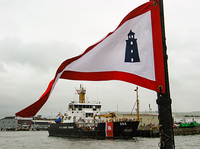 Lighthouse pennant with the buoy tender Abbie Burgess